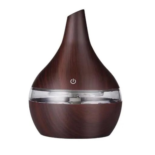 Aroma Diffúzor/Párásító Ultrahangos, Csepp forma 7 színű led fény SötétBarna