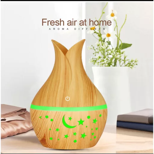 Csillagos Aroma Diffúzor-Párásító Világos Fa