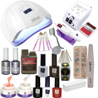   Komplett műköröm építő szett +Sun x5 plus Műkörmös Lámpa+ Körömcsiszoló gép 