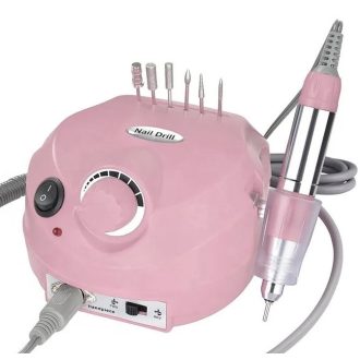   Professzionális Műköröm csiszoló szett – sebességszabályzó pedállal, csiszoló fejekkel. 35000rpm Rózsaszín