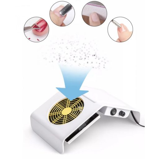 Kéztámasz műkörmös porelszívóval Fehér