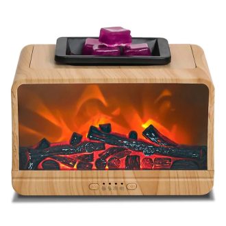   Kandalló stílusú fa hatású párásító-diffúzor világos