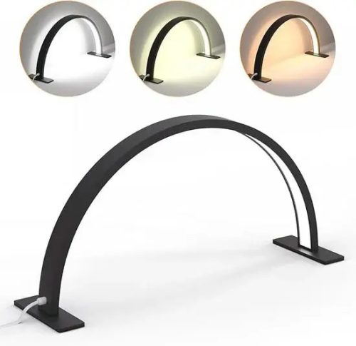 Árnyékmentes-Half Moon Glow 180°-os íves lámpa 30W - állítható fényerő Fekete-Kicsi