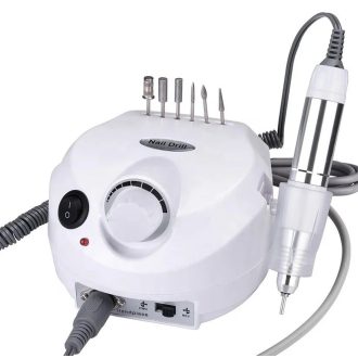   Professzionális Műköröm csiszoló szett – sebességszabályzó pedállal, csiszoló fejekkel. 35000rpm Fehér