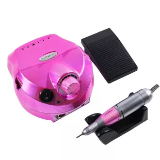   Professzionális Műköröm csiszoló szett – sebességszabályzó pedállal, csiszoló fejekkel. 35000rpm Metál Rózsaszín