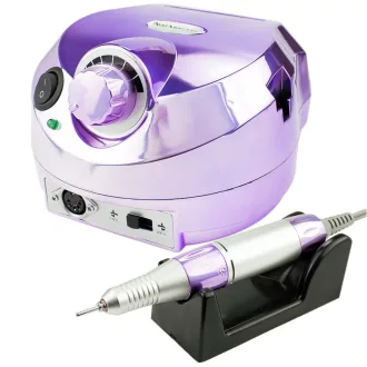   Professzionális Műköröm csiszoló szett – sebességszabályzó pedállal, csiszoló fejekkel. 35000rpm Levendula-Metál