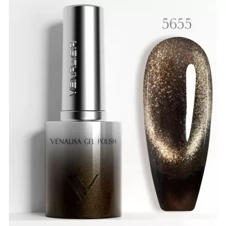   Venalisa Gel Polish – Csillogó Fekete-Arany 10 ml-5655-Mágneses-Cat Eye