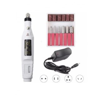   Elektromos Manikűr, Műköröm Pedikűr Csiszológép – 12 cserélhető fejjel fehér