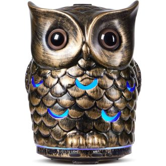 Baglyos Kerámia Párásító-Diffúzor Bronz-Fekete