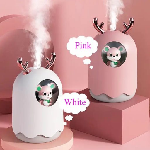 H2O Egeres Párásító, Led Világítással 300ML Pink