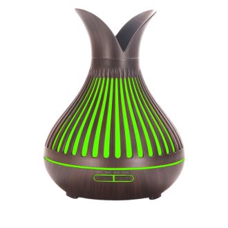   Ultrahangos Aroma Diffúzor/Párásító Tulipán Forma színű led fény Sötét barna