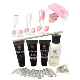   Rose Nails Poly gél Induló szett 3DB poly/acryl gél + Sun mini uv/led Műkörmös lámpa