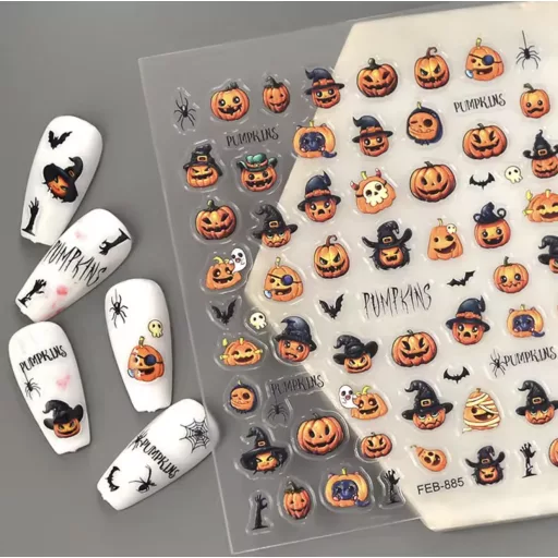 Ötapadós körömmatrica  halloween