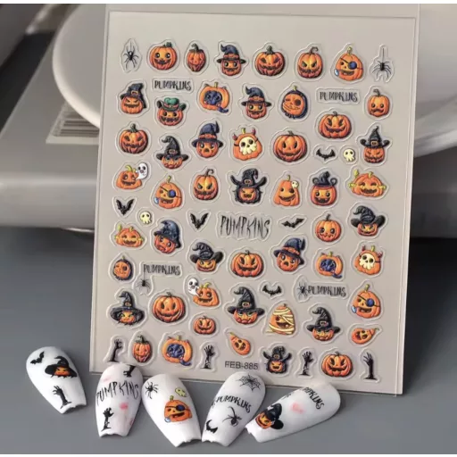 Ötapadós körömmatrica  halloween