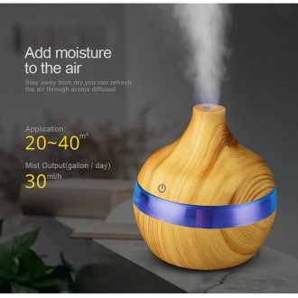   Színterápiás Párásító 7 Színű Led fénnyel  Világos barna