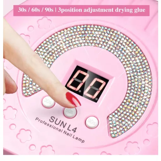 Sun L4 Műkörmös Lámpa Strasszköves 88W Rózsaszín