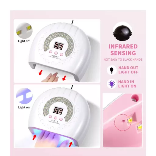 Sun L4 Műkörmös Lámpa Strasszköves 88W Fehér