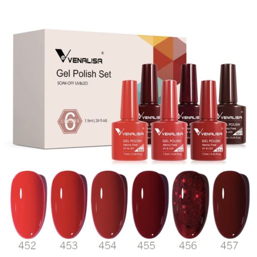 Venalisa Hema Mentes Gél lakk Szett 6DB Piros