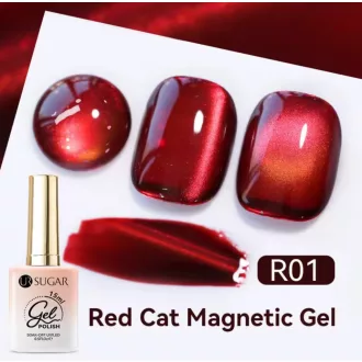 Ur Sugar Red Cat Magnetic- Mágneses Gél Lakk R01