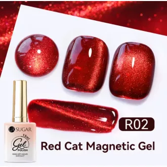 Ur Sugar Red Cat Magnetic- Mágneses Gél Lakk R02