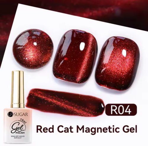 Ur Sugar Red Cat Magnetic-  Mágneses Gél Lakk R04 TPO Free