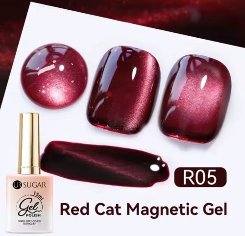 Ur Sugar Red Cat Magnetic-  Mágneses Gél Lakk R05 TPO Free