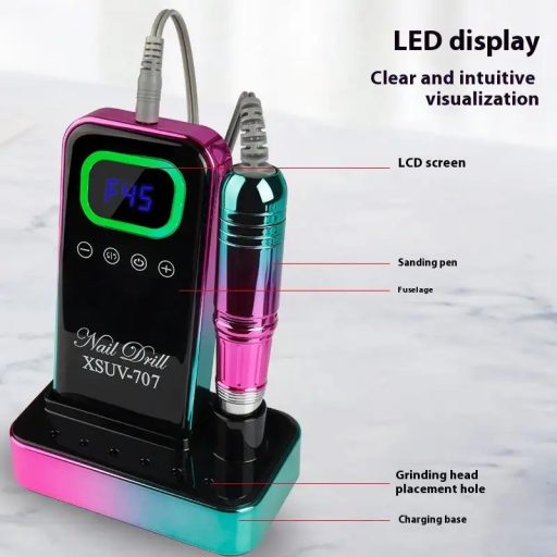 Akkumulátoros Műköröm csiszológép XS-707 45.000RPM