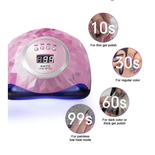 Sun Y13 Uv/Led Műkörmös Lámpa 248w 60DB Led Pink