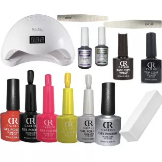   Komplett Cairuo CR Gél lakk Kezdő/Induló szett Uv/Led Műkörmös Lámpával