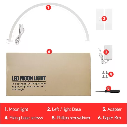 Árnyékmentes-Half Moon Glow 180°-os íves lámpa 36 W - állítható fényerő-Nagy
