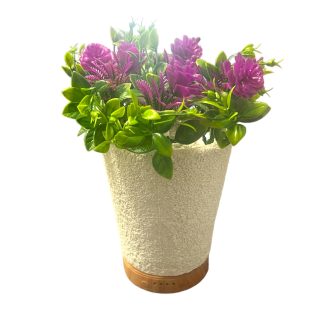   Virágcserép formájú Diffúzor/Párásító  Lila Mű Virággal, 7 színű Led fénnyel 