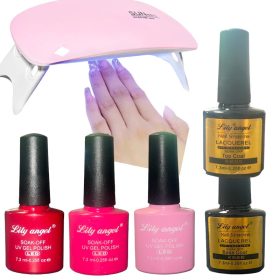   Alap Gél Lakk Induló szett 3db gél lakk+Alap lakk+Fedő Lakk+Sun mini uv lámpa