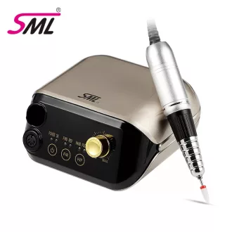   SML M1 Professzionális Műkörmös Csiszológép 35 000 RPM Pedállal és Csiszolófejekkel , Gold