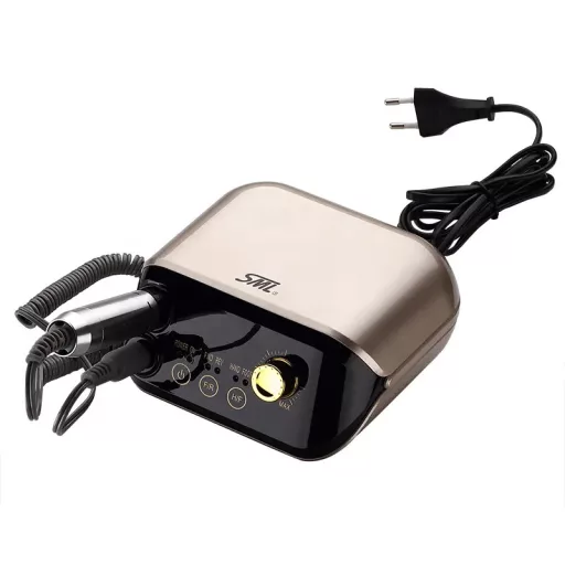 SML M1 Professzionális Műkörmös Csiszológép 35 000 RPM Pedállal és Csiszolófejekkel , Gold