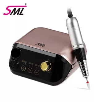   SML M1 Professzionális Műkörmös Csiszológép 35 000 RPM Pedállal és Csiszolófejekkel Rose Gold 
