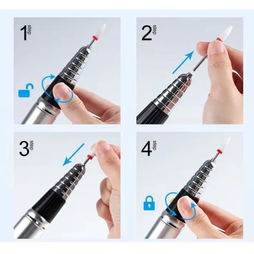 Sml M6 Akkumulátoros Műköröm Csiszológép 35.000RPM Rózsaszín