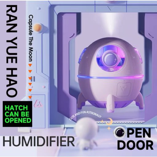 Űrhajós aromadiffúzor és párásító LED fénnyel Kivehető Űrhajóssal  Lila