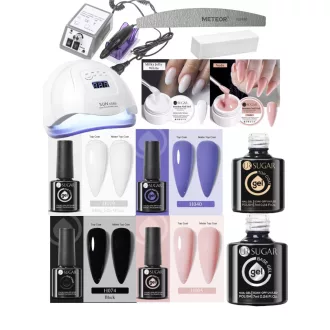   Sugar Műköröm Építő Szett + Sun X5 Plus Műkörmös Lámpa + Mercedes 2000 Csiszológép
