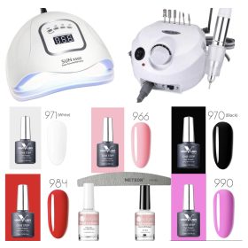   Venalisa One Step/Egy lépéses Gél Lakk kezdő szett Sun X5 Max Uv Led Lámpával+ Professzionális csiszológéppel 