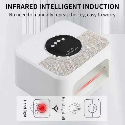 SUN L5 Professzionális UV/Led  Műkörmös Lámpa Strasszkövekkel 268W Fehér