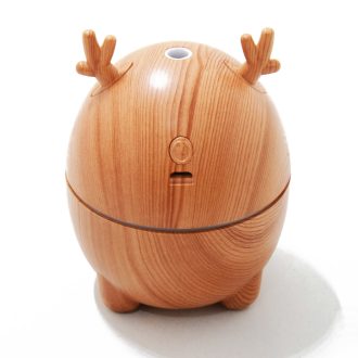   Ultrahangos Szarvas Aroma Diffúzor/Párásító Színváltós LED fénnyel Világos tölgy