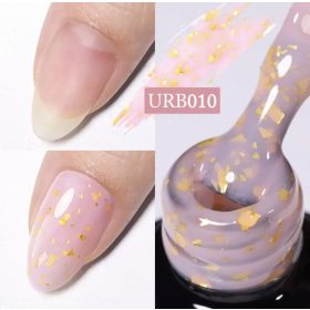 UR Sugar Rubber Base Gél  Rózsaszín-arany glitter  urb010