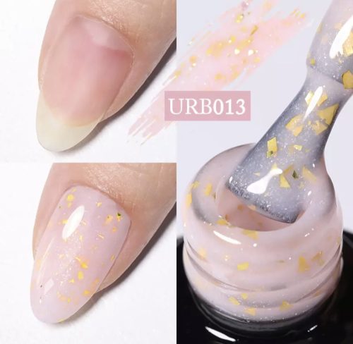 UR Sugar Rubber Base Gél  babarózsaszín-arany glitter  urb013