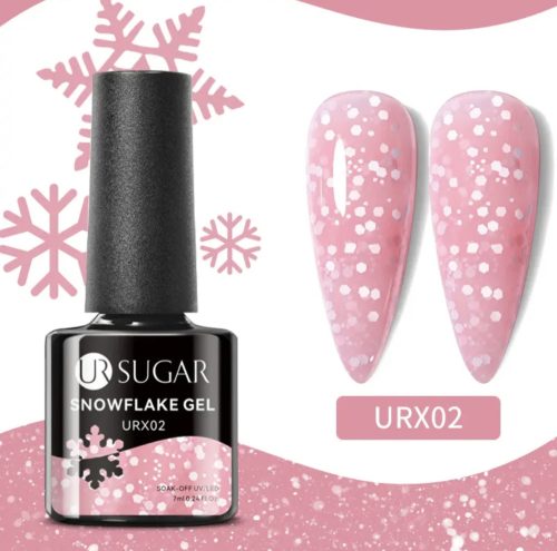 UR Sugar Snowlfake/Hópehely Gél lakk Urx02 Rózsaszín