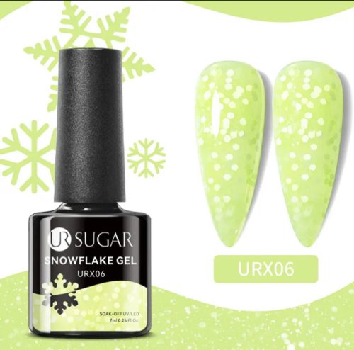 UR Sugar Snowlfake/Hópehely Gél lakk Urx06 zöld