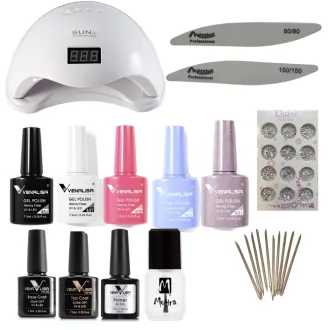  Komplett Hema mentes Venalisa Gél lakk Kezdő/Induló szett Uv/Led Lámpával