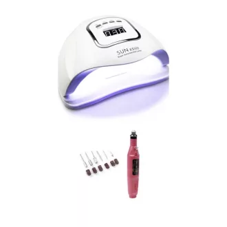   SUN X5 Max UV/LED Műkörmös lámpa 45db led 80 W Rózsaszín Kézi Csiszológéppel