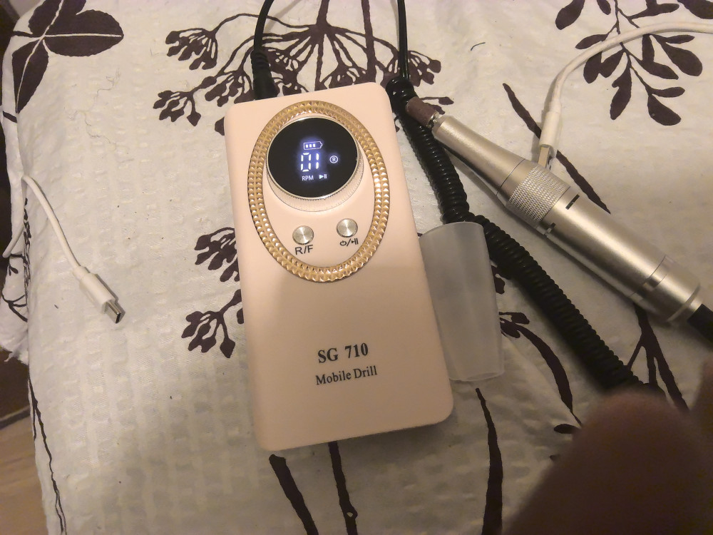 Akkumulátoros Professzionális Hordozható Műkörmös Csiszológép 45.000RPM  SG710 Rószaszín